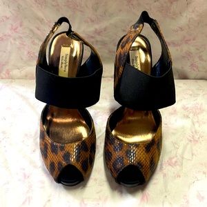 Simply Vera Wang Peeped Toe Animal Print Heels